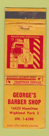 Matchbook Cover - George's Barber Shop Highland Park MI WEAR