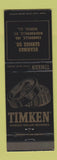 Matchbook Cover - Timken Roller Bearings Evansville IN Marion IL Madisonville KY