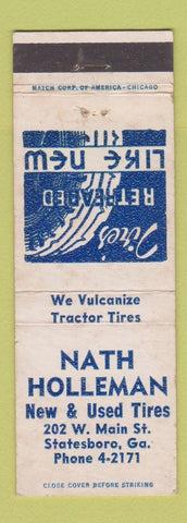 Matchbook Cover - Nath Holleman Tires Statesboro GA WEAR