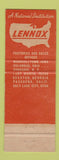 Matchbook Cover - Lennox Heating Furnace Bryant Curtis Port Jefferson NY?