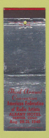 Matchbook Cover - American Federation Radio Artistis Denver Colorado 1940