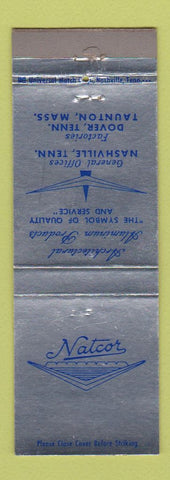 Matchbook Cover - Natcor Aluminum Nashville TN Taunton MA Dover TN