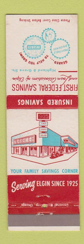 Matchbook Cover - First Federal Savings and Loan Elgin IL