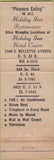 Matchbook Cover - Memphis Hotel Courts TN Holliday Inn