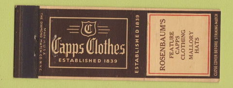 Matchbook Cover - Capps Clothes Rosenbaum's