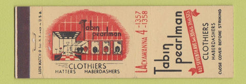 Matchbook Cover - Tabin Pearlman Clothes New York City