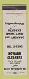 Matchbook Cover - Howard Cleaners WEAR