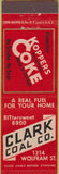 Matchbook Cover - Koppers Coal Coke Clark Coal Chicago IL  LL 25