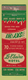 Matchbook Cover - Le Claire Hotel Moline IL WEAR