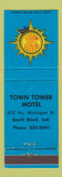 Matchbook Cover - Town Tower Motel South Bend IN Quality Court