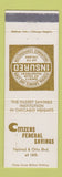 Matchbook Cover - Citizens Federal Savings Chicago IL