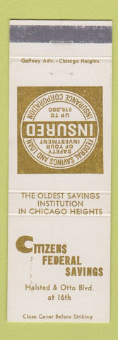 Matchbook Cover - Citizens Federal Savings Chicago IL