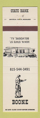 Matchbook Cover - Boone State Bank Belvidere IL Daniel