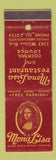 Matchbook Cover - Mona Lisa Restaurant Los Angeles CA WEAR