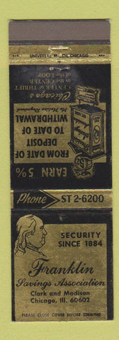 Matchbook Cover - Franklin Savings Association Chicago IL WEAR