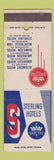 Matchbook Cover - Sterling Hotels Hazleton Allentown Wilkes Barre PA