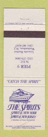 Matchbook Cover - The Spirits New York City Weehawken NJ Cruise