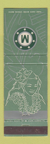 Matchbook Cover - Matson Lines Cruise girlie WORN BACK