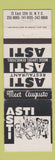 Matchbook Cover - Asti Restaurant New York City