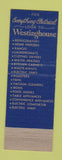 Matchbook Cover - Westinghouse Appliances