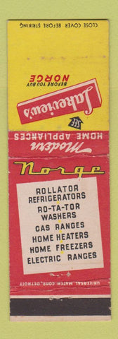 Matchbook Cover - Norge Appliances Lakeview's