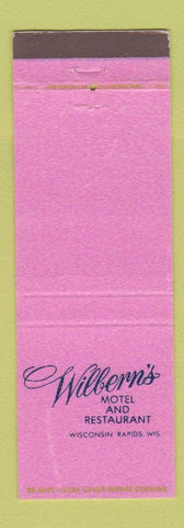 Matchbook Cover - Wilbern's Motel Restaurant Wisconsin Rapids WI WEAR