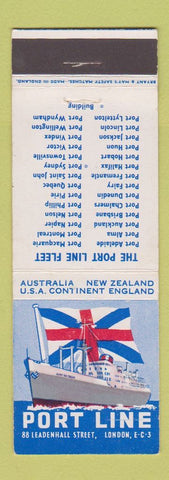 Matchbook Cover - Port Line London UK Freight
