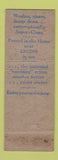 Matchbook Cover - Bendix Laundry Appliances Bebco