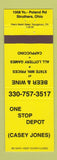 Matchbook Cover - One Stop Depot Casey Jones Struthers OH liquor