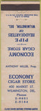 Matchbook Cover - Economy Cigar Store Wilmington DE pipes