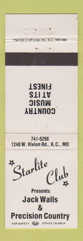 Matchbook Cover - Starlite Club Jack Walls Kansas City MO Country Music
