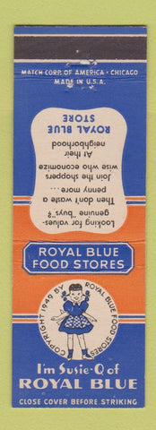 Matchbook Cover - Royal Blue Susie Q Grocery