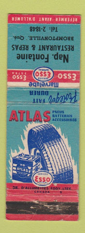Matchbook Cover - Esso oil gas Nap Fontaine Bromptonville QC WORN