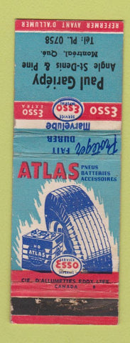 Matchbook Cover - Esso oil gas Paul Gariepy Montreal QC WEAR