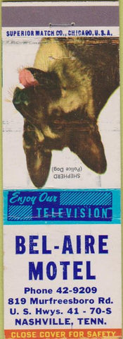 Matchbook Cover - Bel Aire Motel Nashville TN