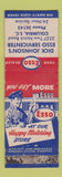 Matchbook Cover - Esso oil gas Dick Johnson Columbia SC WORN