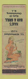 Matchbook Cover - Haas's Bar Grill Charlotteburg NJ pinup WORN