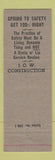 Matchbook Cover - IOW Construction Safety
