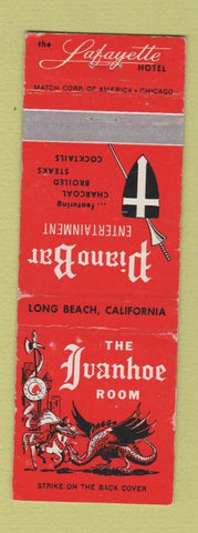 Matchbook Cover - Lafayette Hotel Long Beach CA Ivanhoe Room WEAR