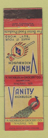 Matchbook Cover - Vanity Kickbusch Grocery Wausau WI WEAR