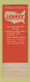 Matchbook Cover - Lennox Furnace Heating Tucker Sons
