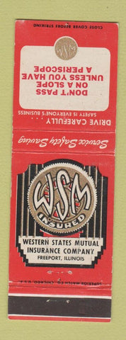 Matchbook Cover - Western States Mutual Insurance Freeport IL