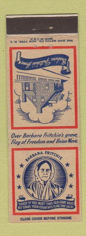Matchbook Cover - Barbara Fritchie Home Frederick MD