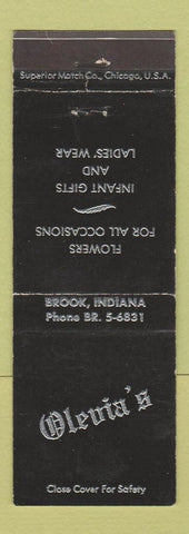 Matchbook Cover - Olevia's Women's Clothes Flowers Brook IN