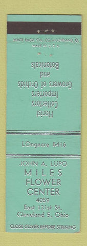 Matchbook Cover - Miles Flower Center John Lupo Cleveland OH