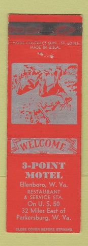 Matchbook Cover - 3 Point Motel Ellenboro WV WEAR