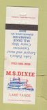 Matchbook Cover - MS Dixie Lake Tahoe Zephyr Cove NV EWAR