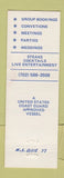 Matchbook Cover - MS Dixie Lake Tahoe Zephyr Cove NV EWAR