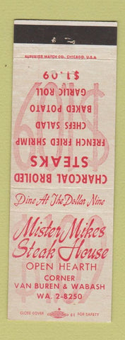 Matchbook Cover - Mister Mike's Steak House Chicago IL