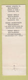 Matchbook Cover - Heins oil gas Oshkosh Madison IN Whiteland IN Oklahoma City